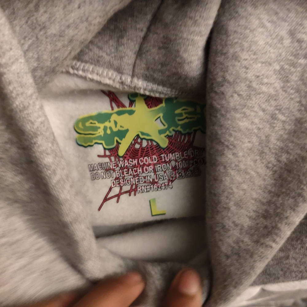Gray Beluga Sp5der Hoodie